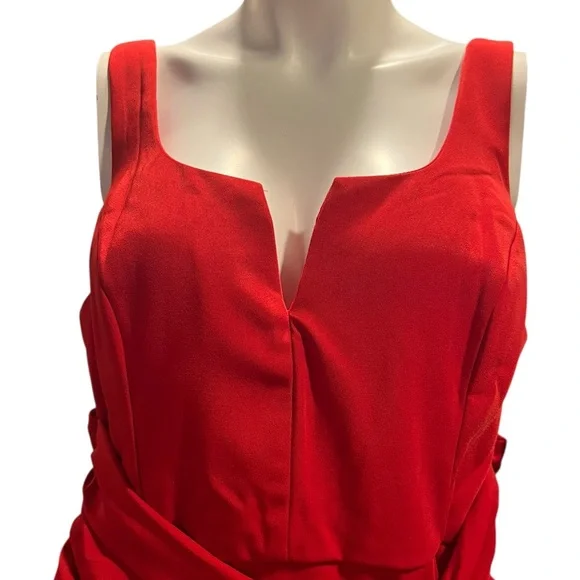 Red Sleeveless Wrap Midi Dress New With Tag - Picture 6 of 12
